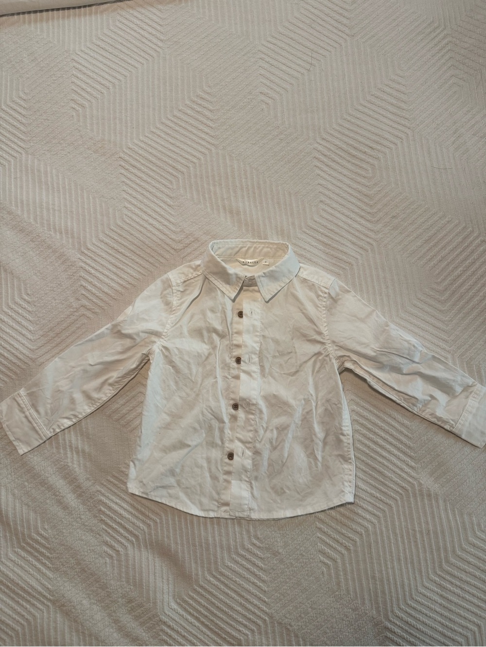 Toddler White Button-Down Shirt with Collar